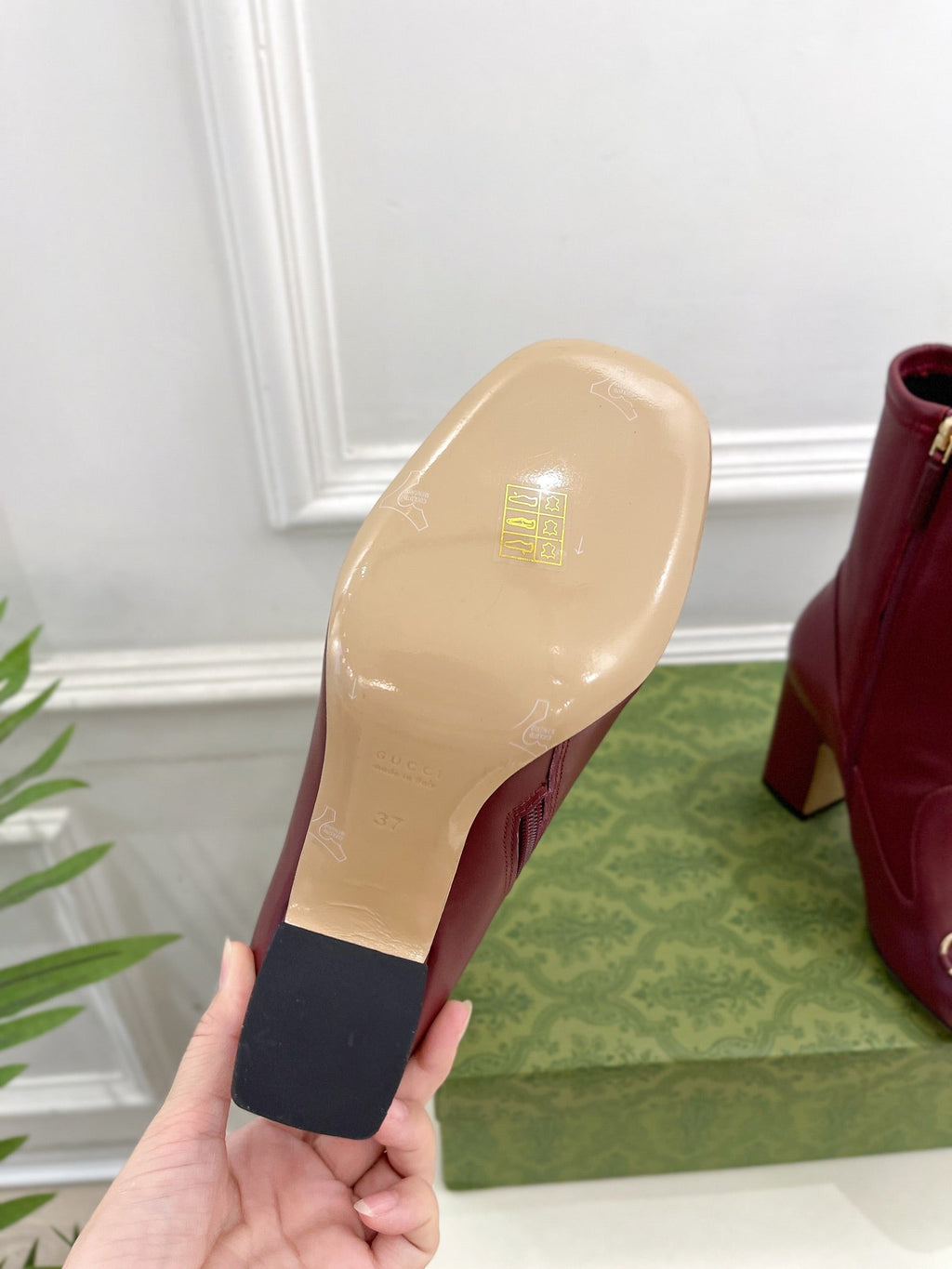 HORSEBIT ANKLE BOOTS 9.5CM IN BURGUNDY RED SHEEPSKIN