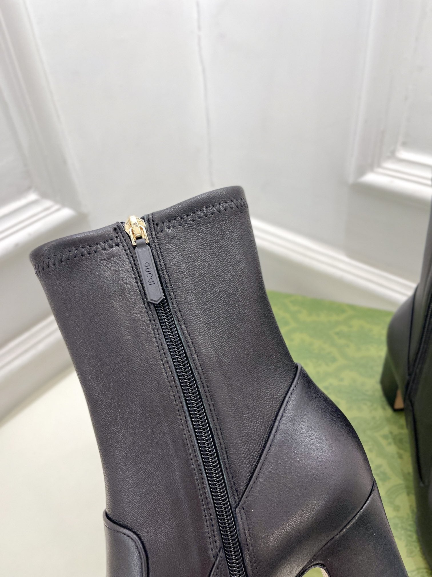 HORSEBIT ANKLE BOOTS 6.5CM IN BLACK SHEEPSKIN