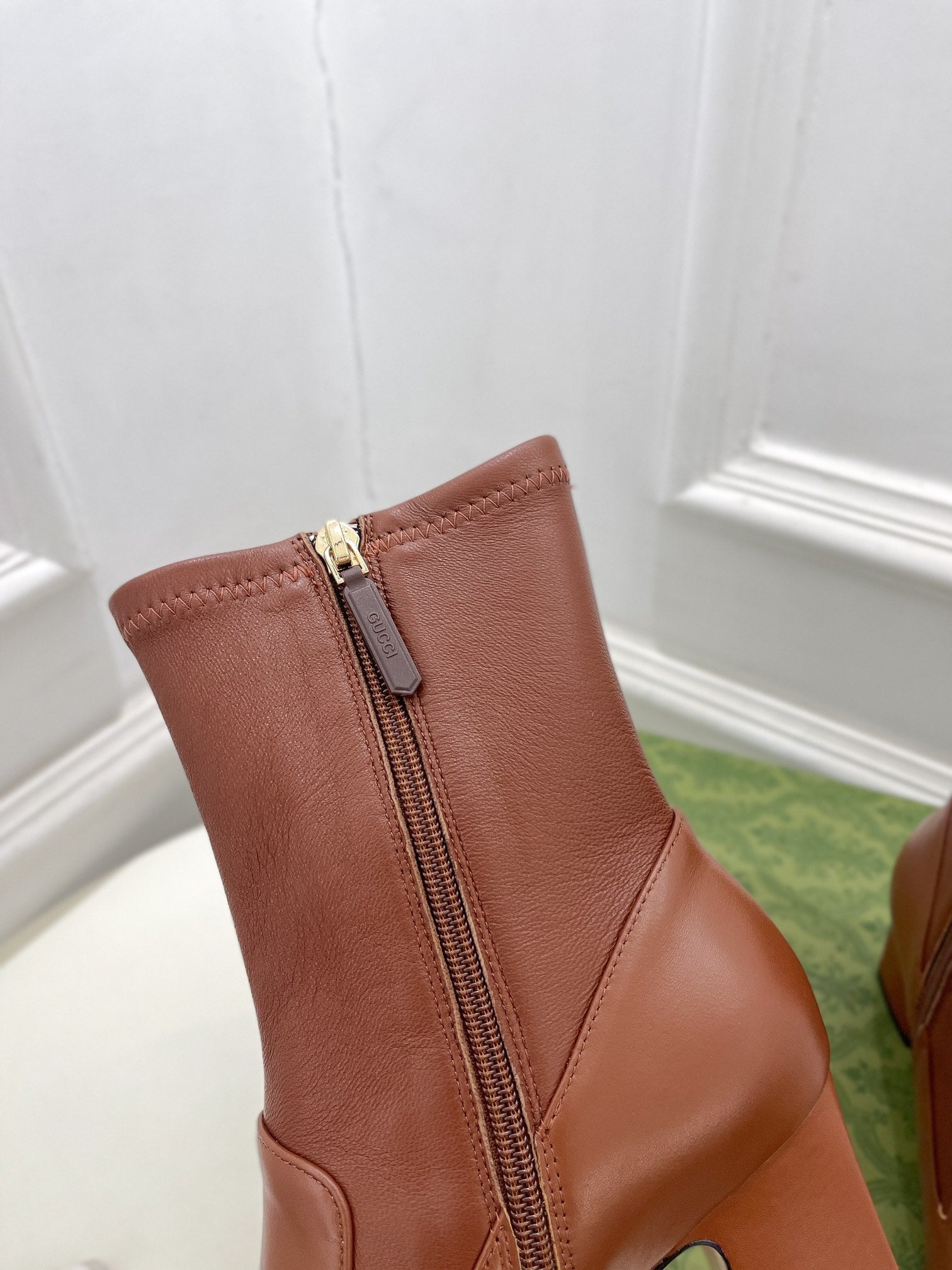 HORSEBIT ANKLE BOOTS 6.5CM IN CINNAMON BROWN SHEEPSKIN