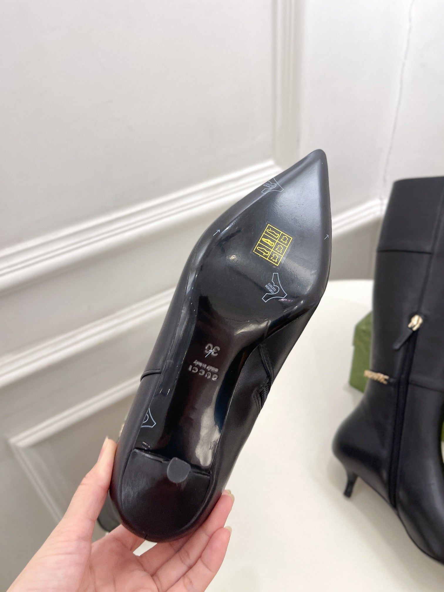 SIGNORIA KNEE BOOTS 4.5CM IN BLACK CALFSKIN