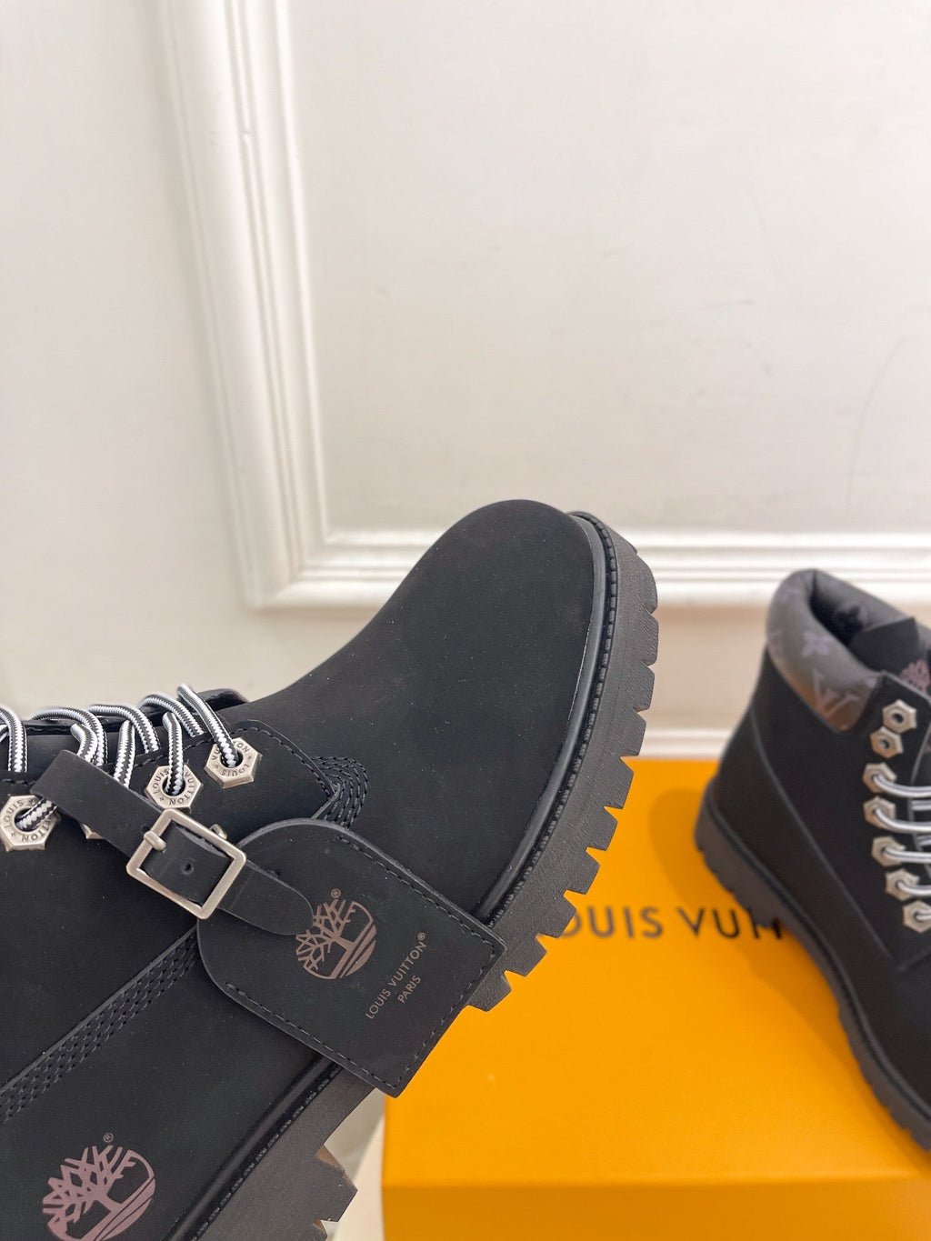 LV X TIMBERLAND MARTIN BOOT IN BLACK SUEDE