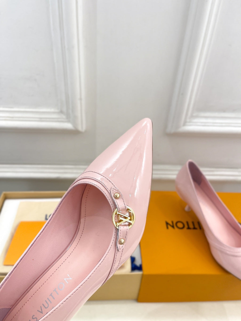 6AM HIGH PUMP 5 CM IN BABY PINK CALFSKIN