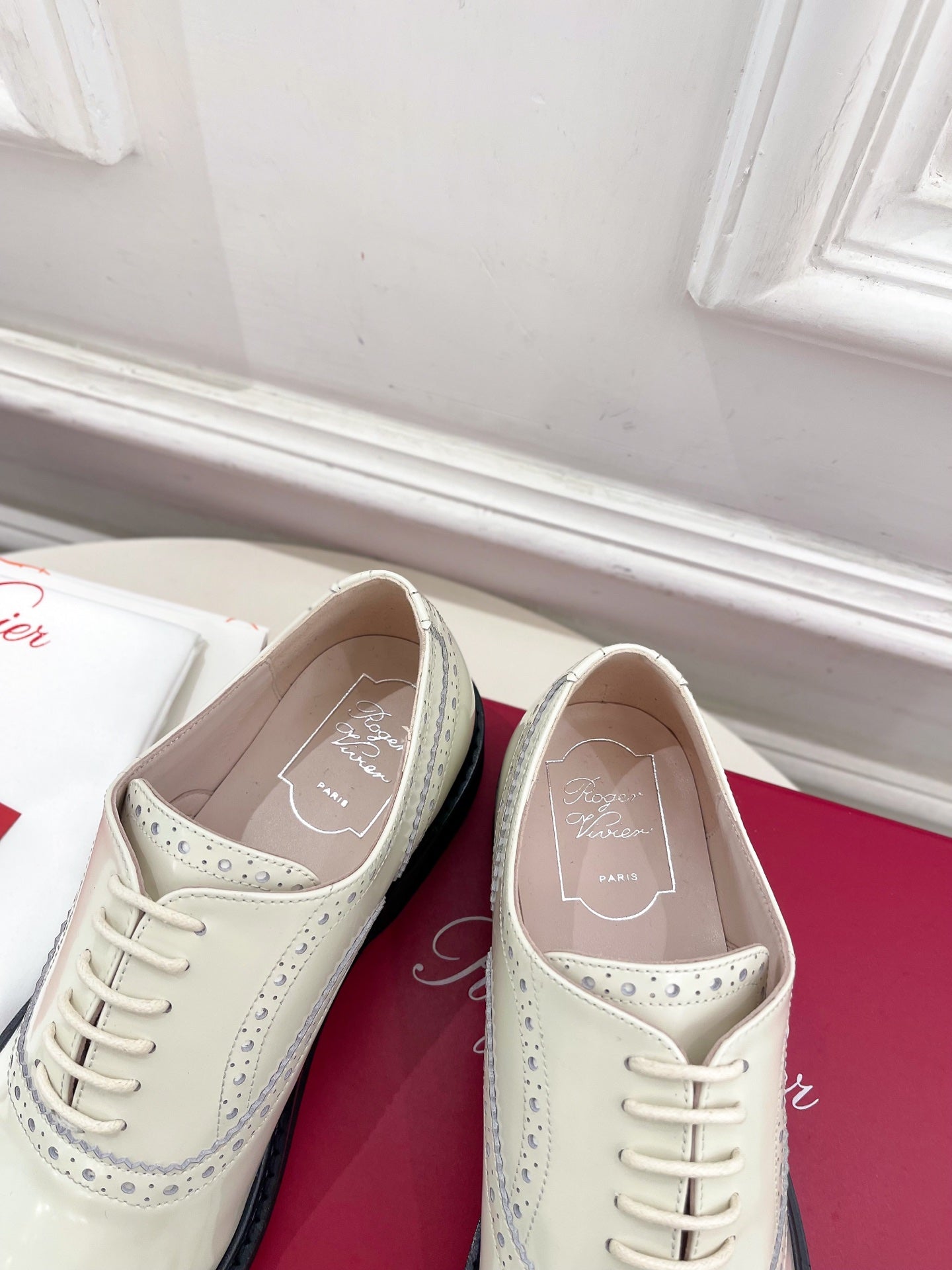 VIV' RANGERS LACE-UPS IN WHITE CALFSKIN