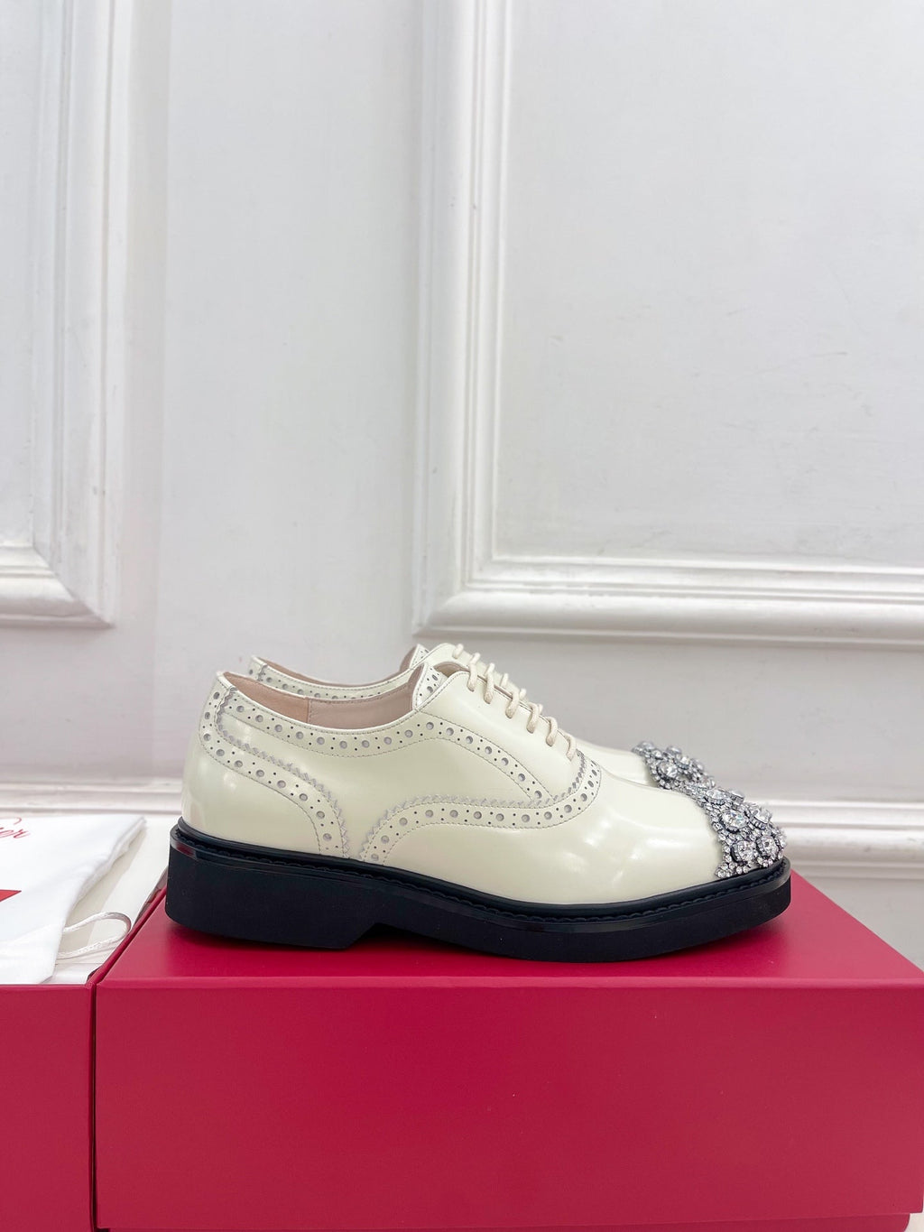 VIV' RANGERS LACE-UPS IN WHITE CALFSKIN