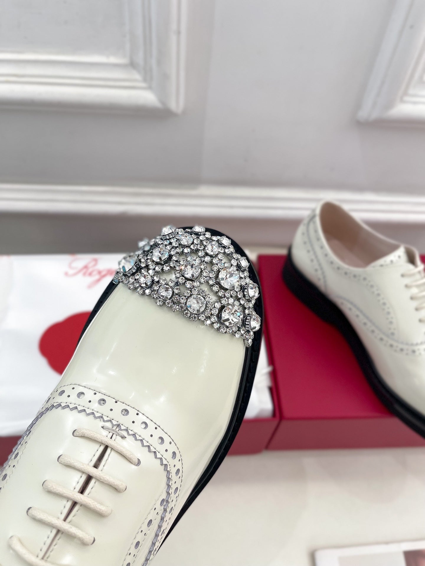 VIV' RANGERS LACE-UPS IN WHITE CALFSKIN