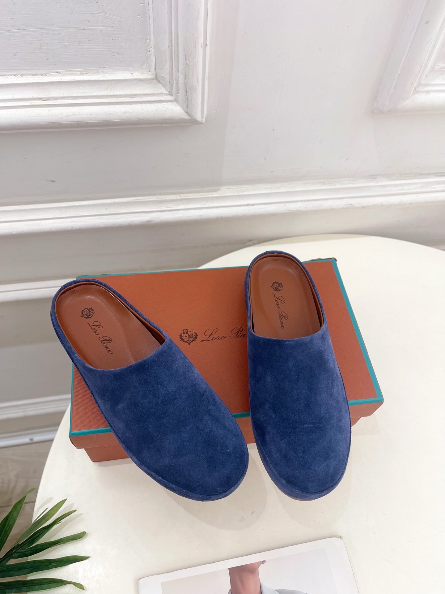 LP 25S MULES IN NAVY BLUE SUEDE