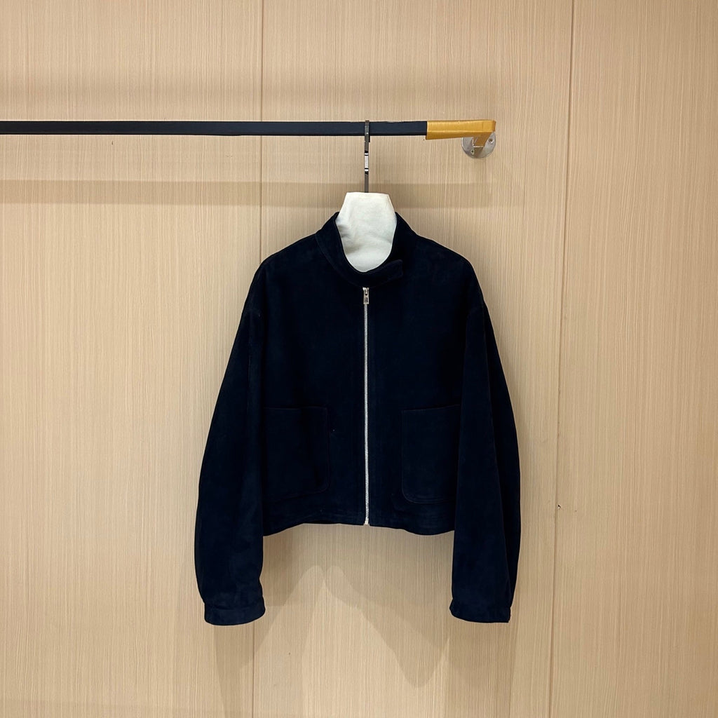 HERMES 25S CAMEL HAIR LEATHER JACKET 250