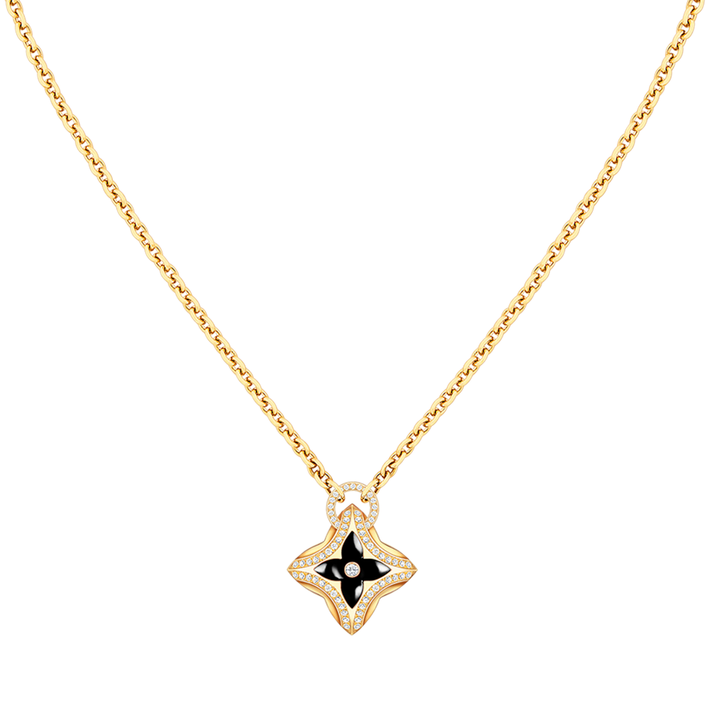 STAR PEDANT PINK GOLD DIAMOND NECKLACE