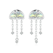 Iridescent Jellyfish Earrings Studs for Women Teen Girls