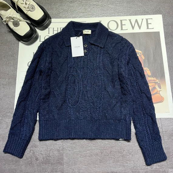 CELINE 25S EMBROIDERED ROUND-NECK SWEATER 0059