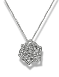ROSE PEDANT SILVER DIAMOND NECKALCE