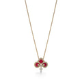 FLEUR DE LIS PINK GOLD DIAMOND NECKLACE