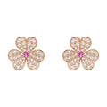 FRIVOLE PINK GOLD FLOWER DIAMOND EARRINGS
