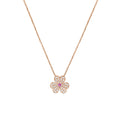 FRIVOLE PINK GOLD FLOWER DIAMOND NECKLACE