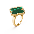 CLOVER MALACHITE RING