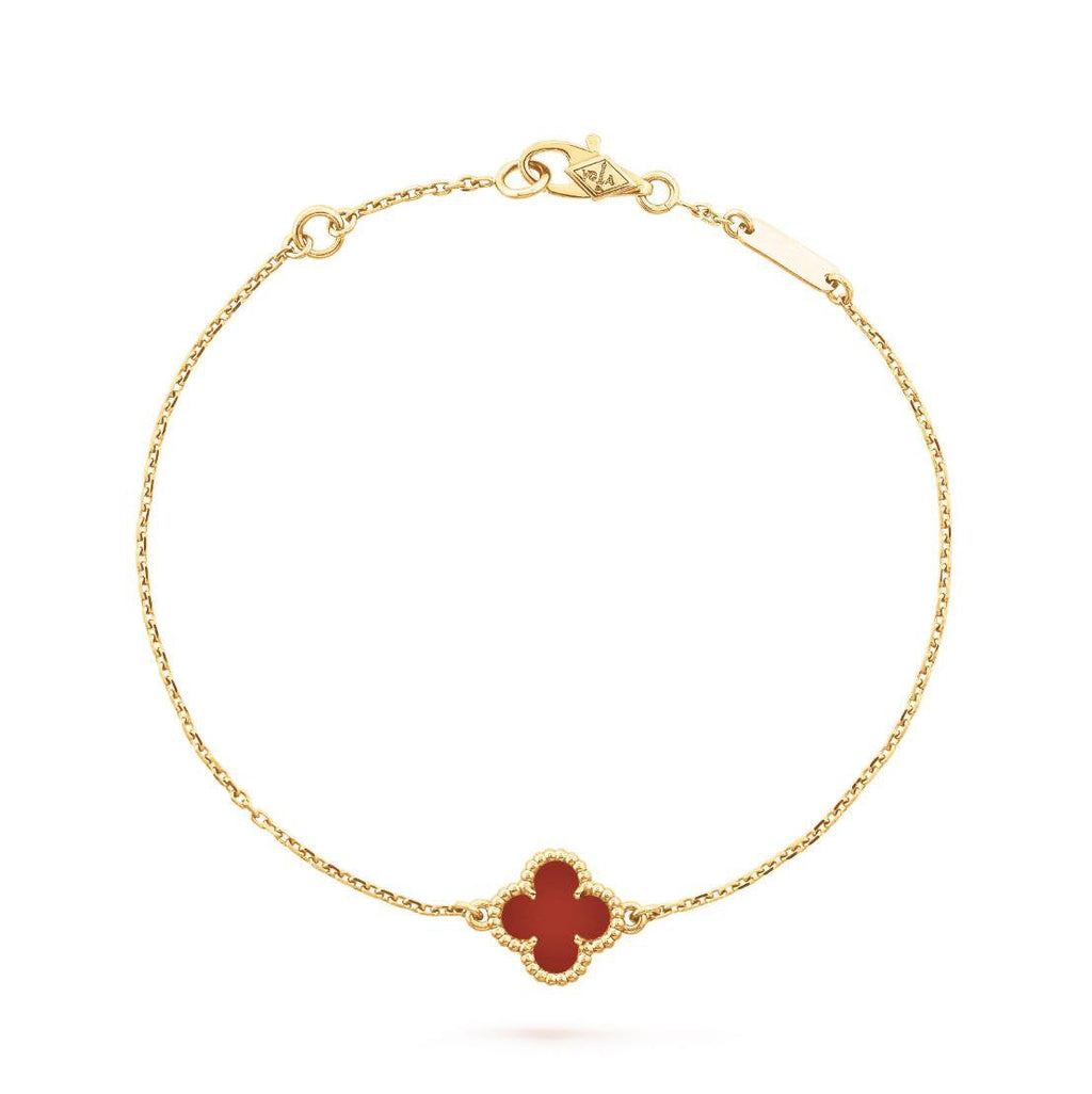 CLOVER GOLD CARNELIAN BRACELET
