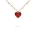 SWEET CLOVER CARNELIAN HEART NECKLACE