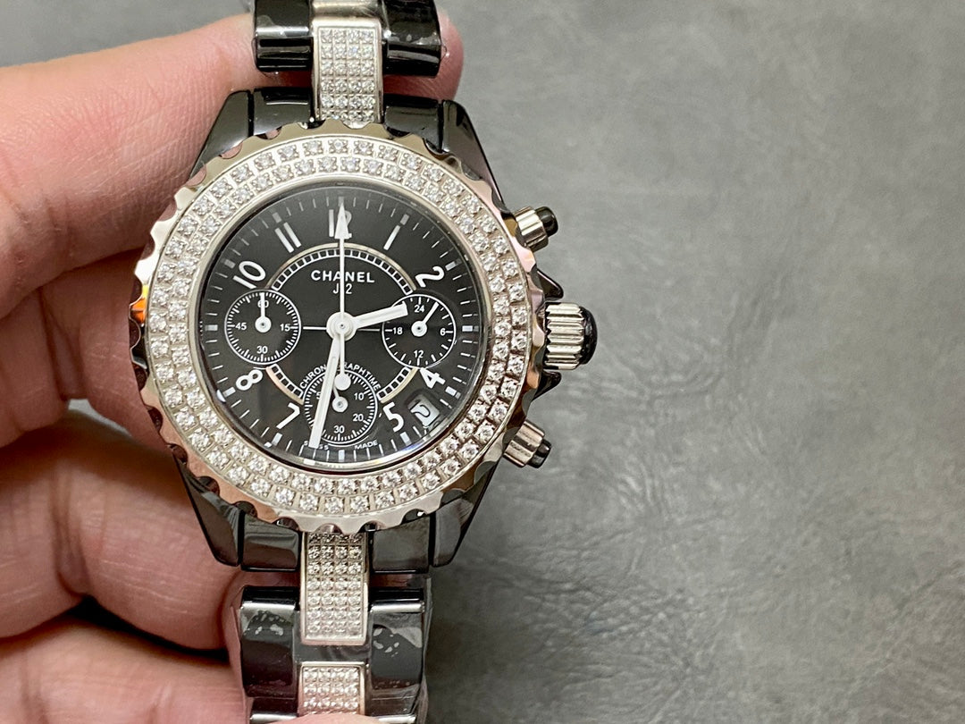 J12 34MM CHRONOGRAPH BLACK CERAMIC