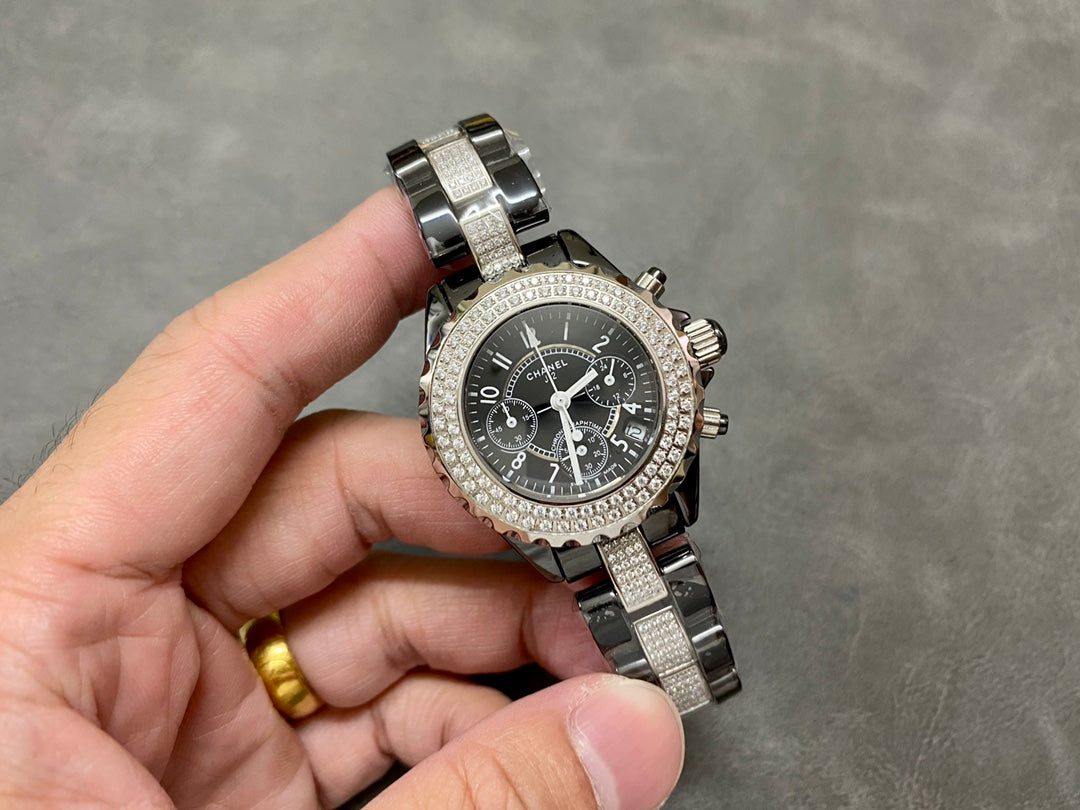 J12 34MM CHRONOGRAPH BLACK CERAMIC