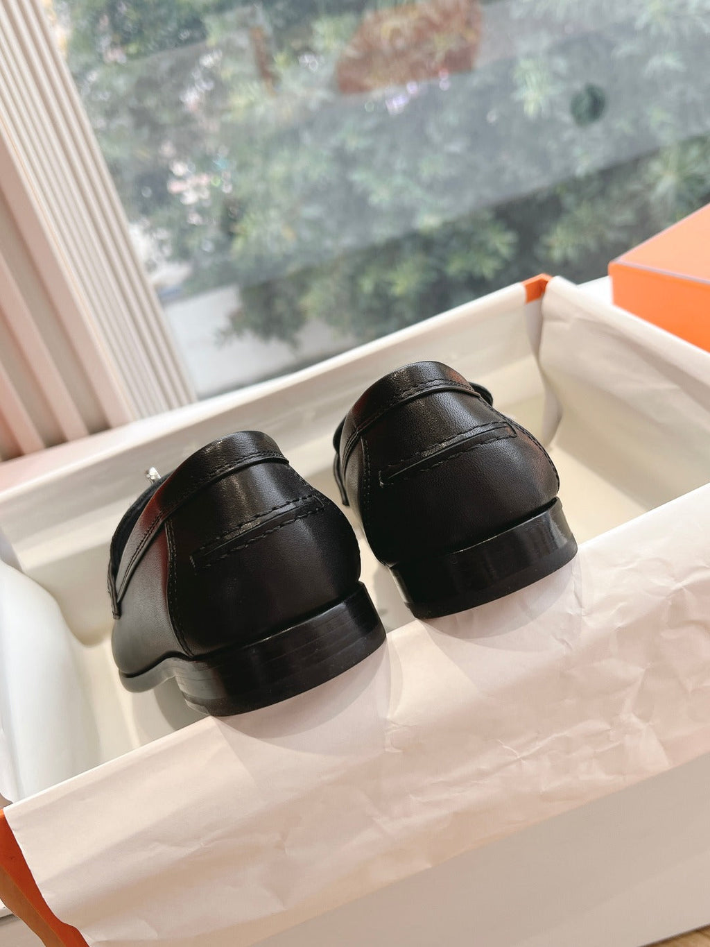 Destin Loafer Black Goatskin with Fringe Detail