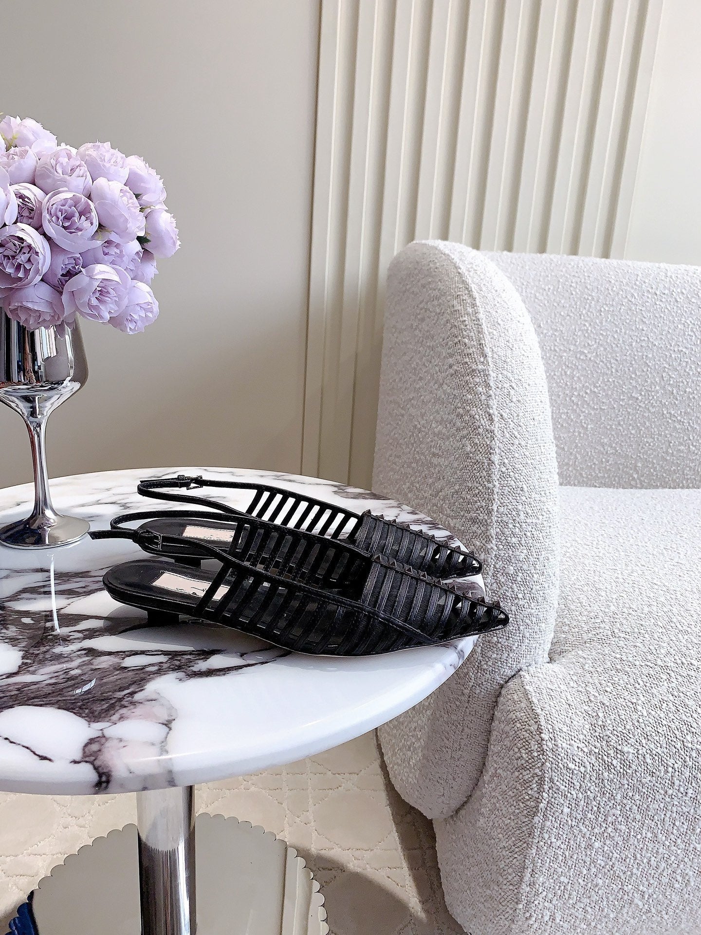 Mesh Slingback Ballerina Black