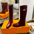 STIVALI JUMPING IN WINE RED CALFSKIN