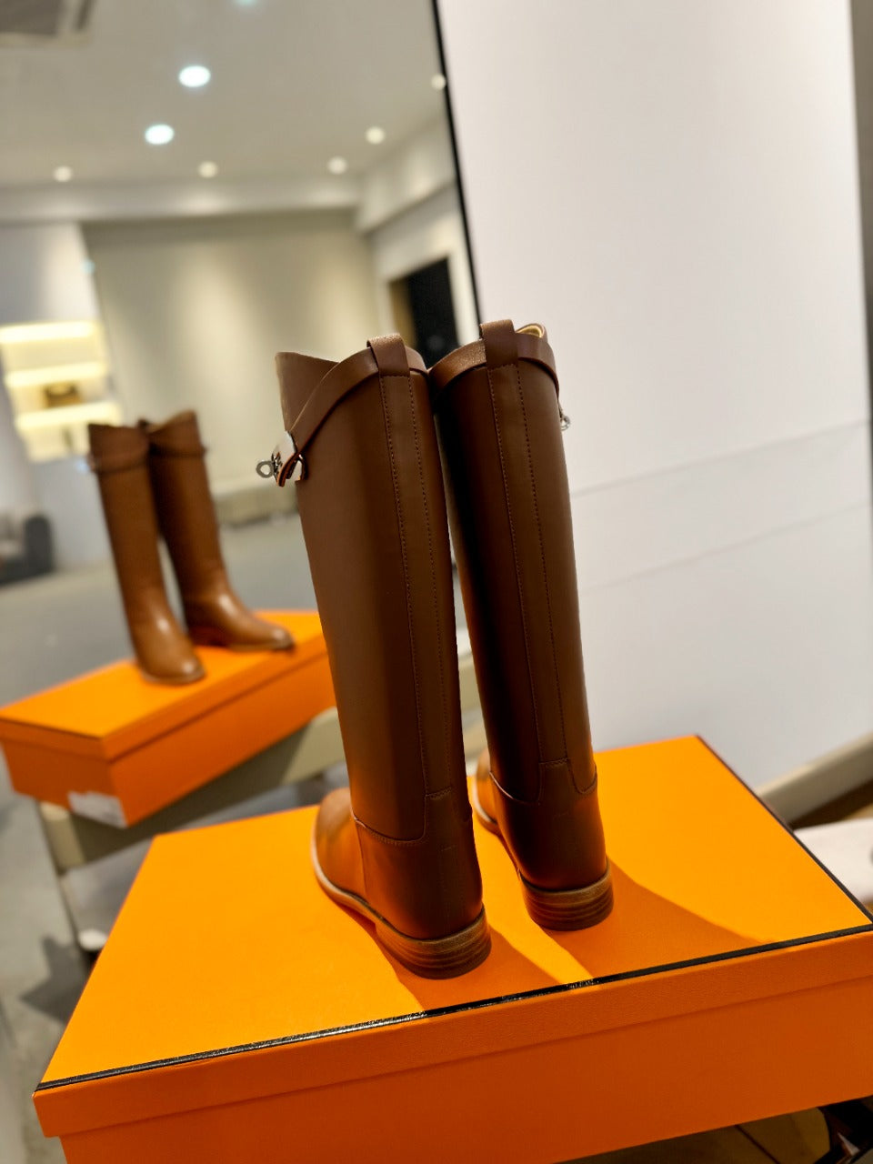 STIVALI JUMPING IN GINGERBREAD BROWN CALFSKIN