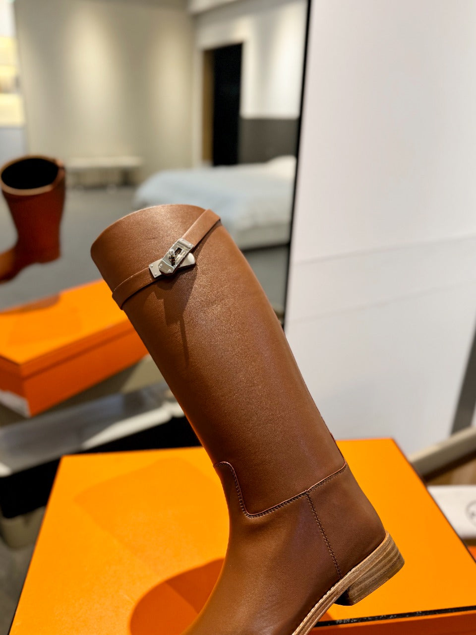 STIVALI JUMPING IN GINGERBREAD BROWN CALFSKIN