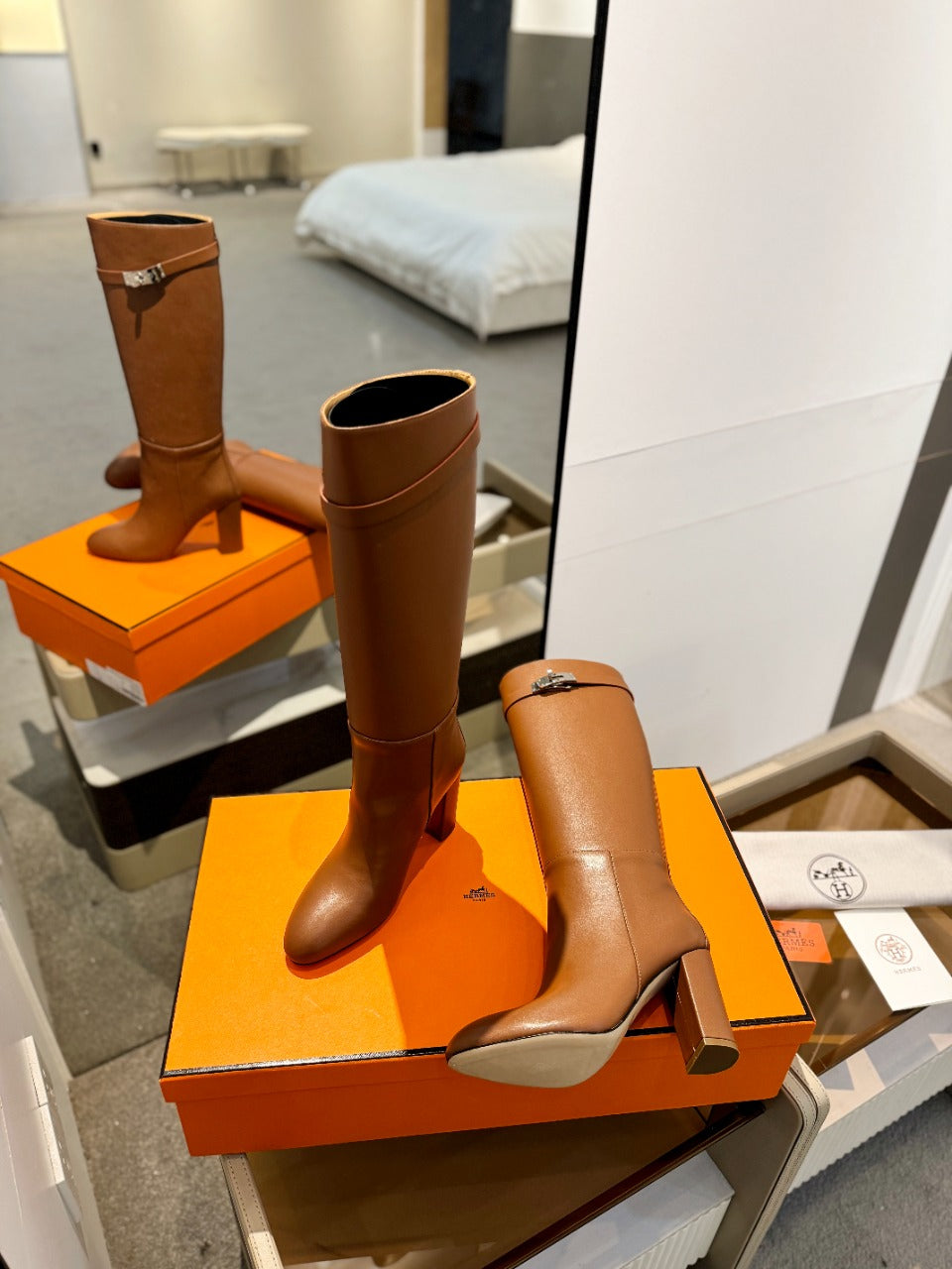 STORY BOOT 85MM IN BRONZE BROWN CALFSKIN