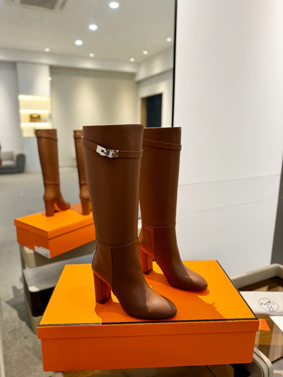 STORY BOOT 85MM IN BRONZE BROWN CALFSKIN