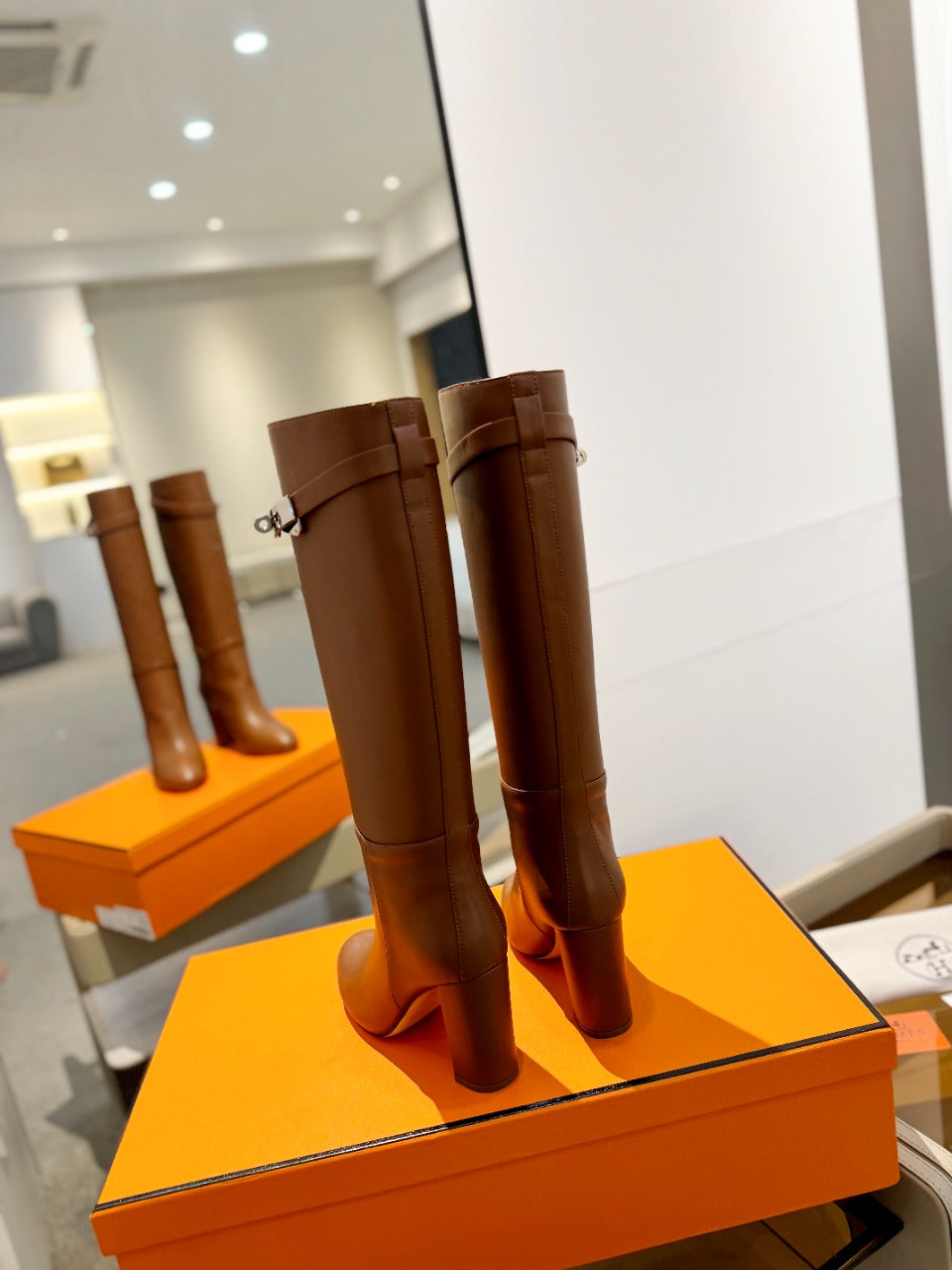 STORY BOOT 85MM IN BRONZE BROWN CALFSKIN